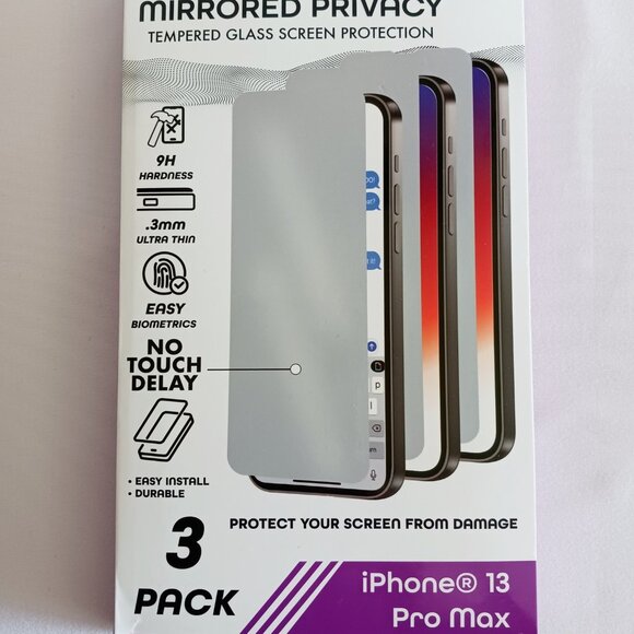 Ciao Tech Mirrored Privacy Tempered Glass Screen Protectors 3 Pack - Picture 1 of 10